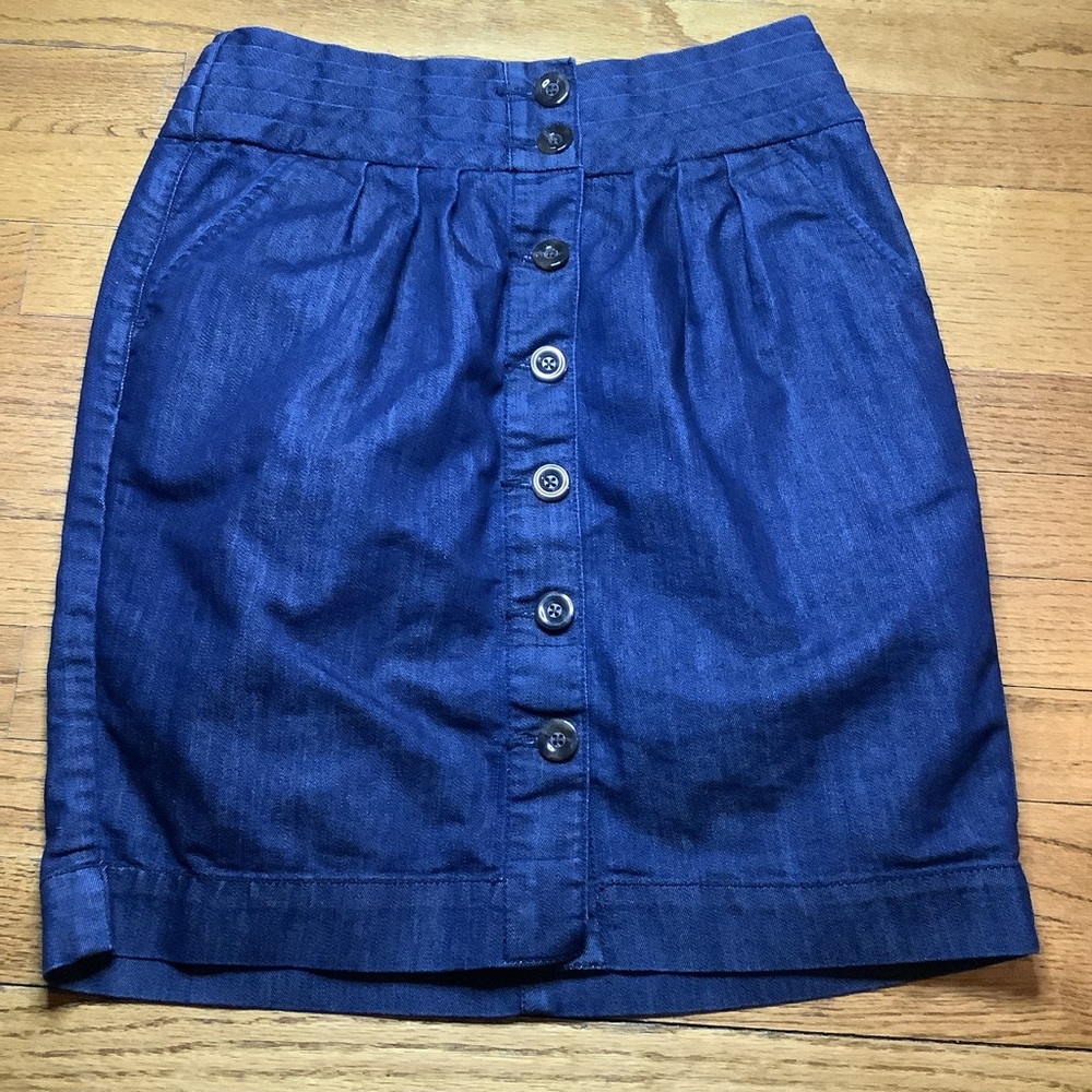Pilcro & the Letterpress denim button down high waisted skirt size 6